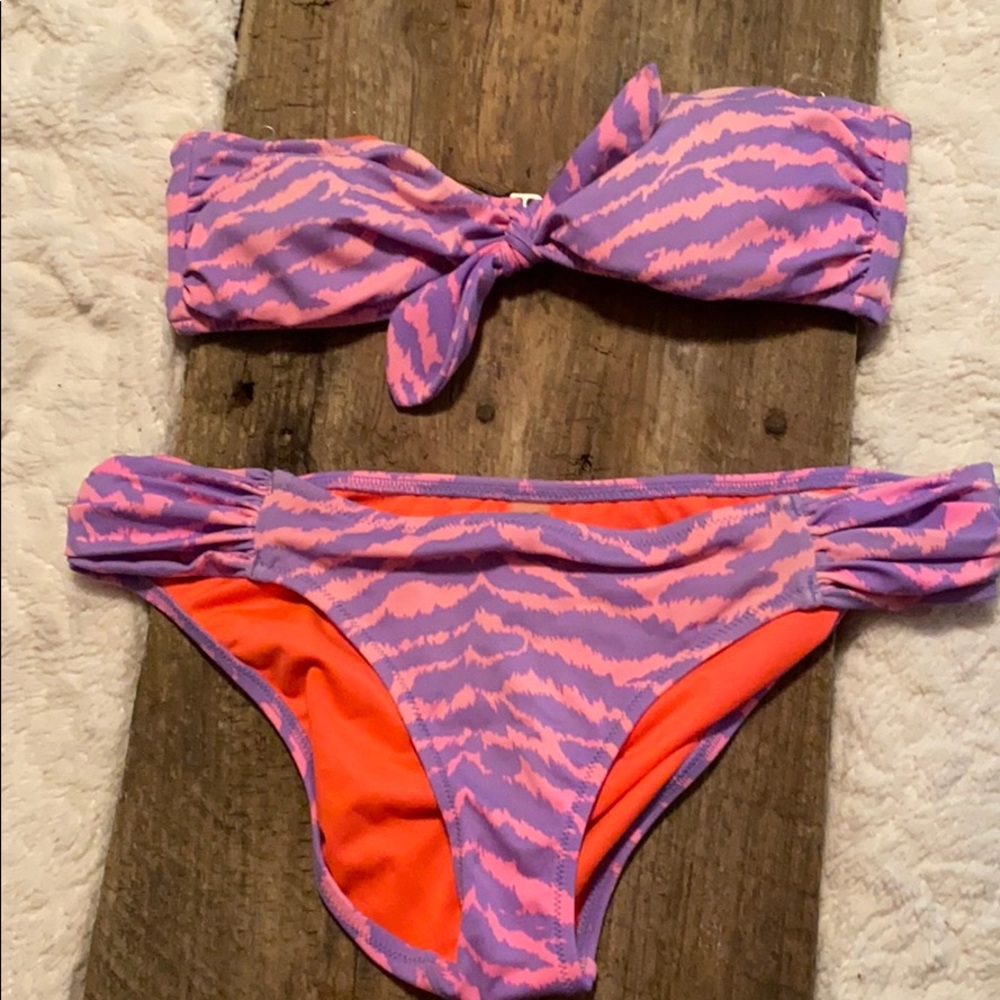 Victoria’s Secret Pink & Purple Striped bikini
